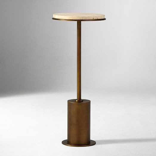 Fay Travertine Drink Table (9.5") | West Elm (US)