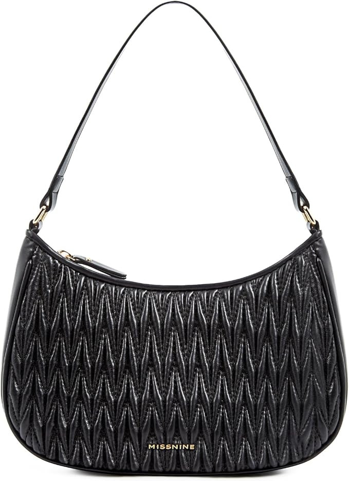 Missnine Shoulder Bag for Women, Quilted PU Leather Purses, Cute Small Clutch Stylish Hobo Purse ... | Amazon (US)