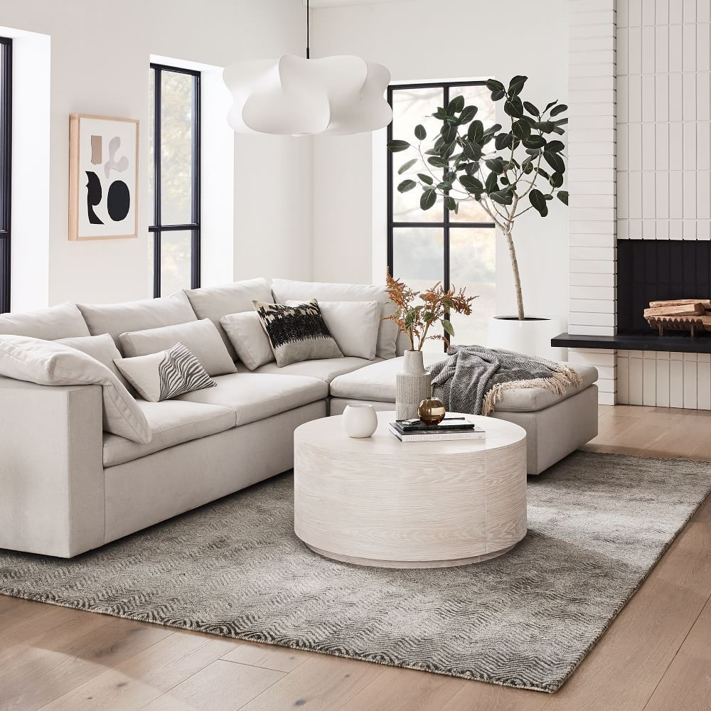 Volume Round Drum Coffee Table - Wood | West Elm (US)