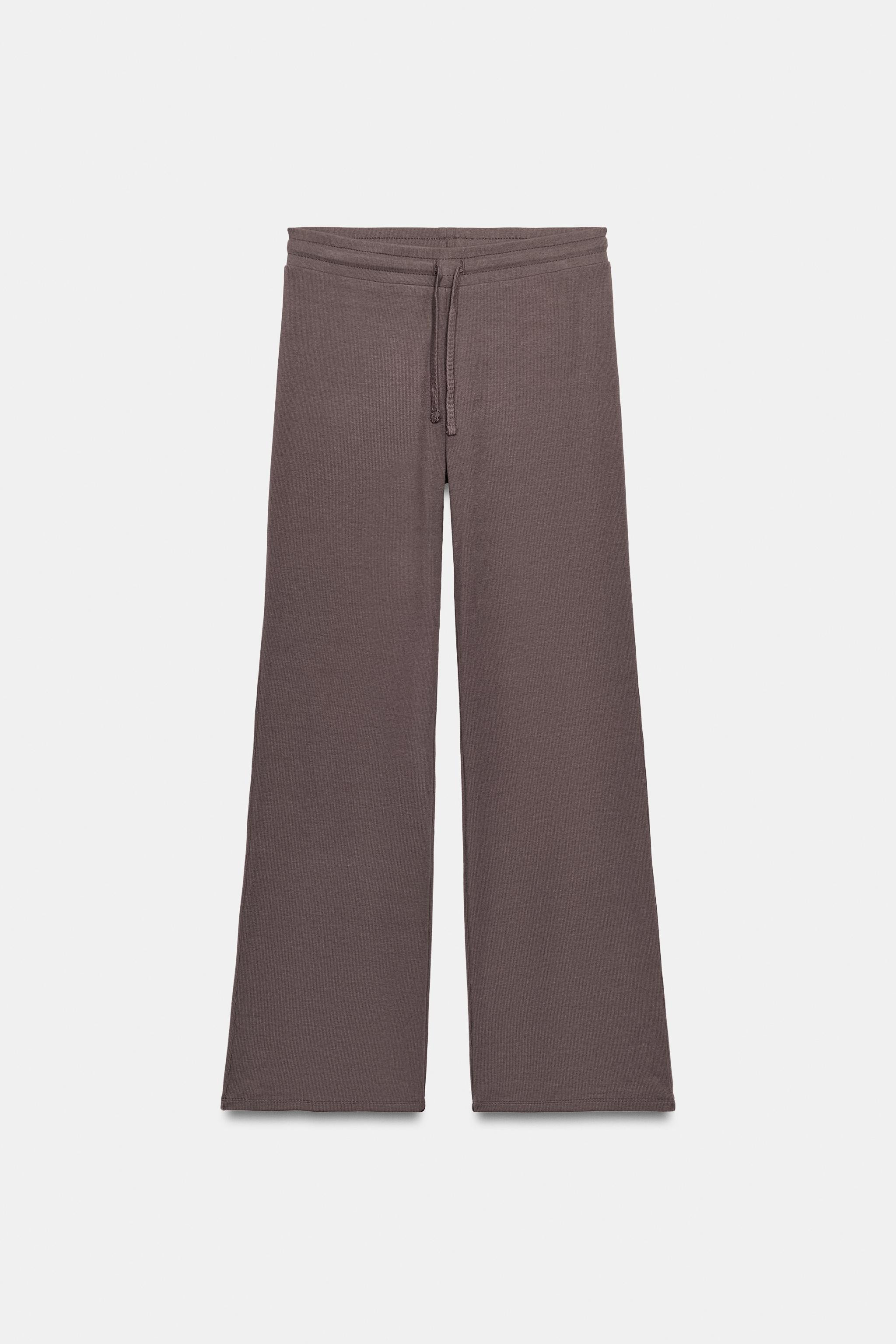 RIBBED STRAIGHT LEG PANTS | Zara US