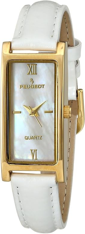 Peugeot Women's 3017BR Analog Japanese Quartz Gold-Tone Leather Strap Watch | Amazon (US)