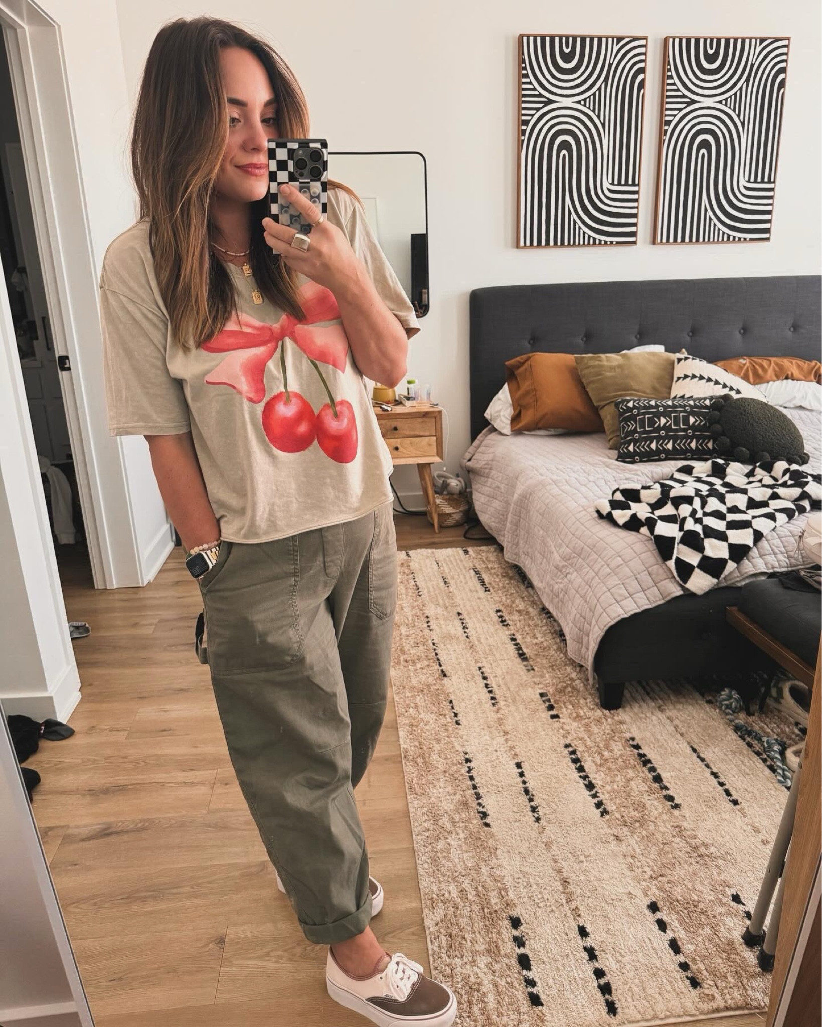Casual, comfy, cool outfit. Utility/carpenter wide leg pant, graphic tee, vans. 

#LTKFindsUnder100 #LTKStyleTip #LTKMidsize