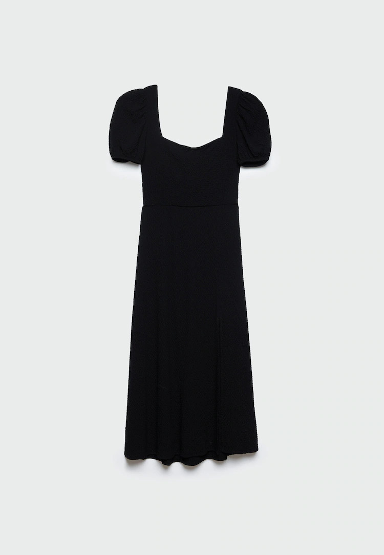 Contrast mini sleeve midi dress | Stradivarius (UK)