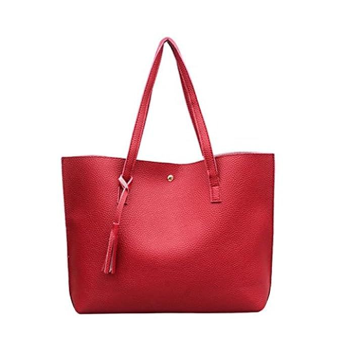 Nodykka Women Tote Bags Top Handle Satchel Handbags PU Pebbled Leather Tassel Shoulder Purse | Amazon (US)