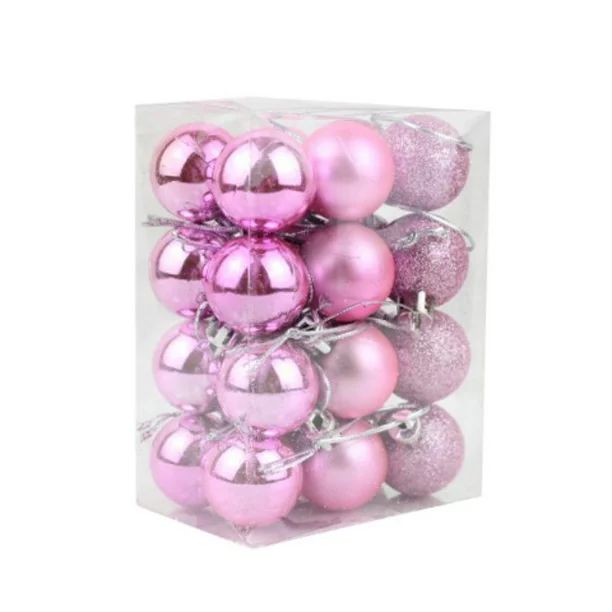 24 x 3CM Christmas Glitter Bubbles Balls Xmas Tree Hanger Hanging Ornament Decor - Walmart.com | Walmart (US)