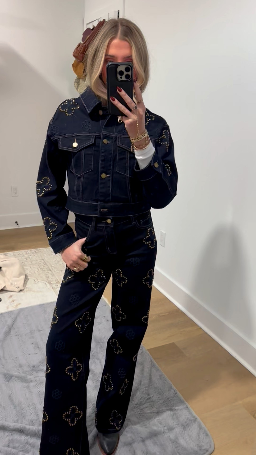 The Noli Shop KAIA STUDDED JACKET - INDIGO size XS and the KAIA STUDDED HIGH RISE JEAN - INDIGO size 24. My boots are the Tecovas Annie Boots size 8 the navy ones! My under shirt is from Nuuds the slinky tee size xs. 

#outfit #fashion #style #ootd #ootn #outfitoftheday #fashionstyle  #outfitinspiration #outfitinspo #tryon #tryonhaul #lookbook #outfitideas #currentlywearing #styleinspo #outfitinspiration outfit, outfit of the day, outfit inspo, outfit ideas, styling, try on, fashion, affordable fashion. 

#LTKFindsUnder100 #LTKSeasonal #LTKSaleAlert