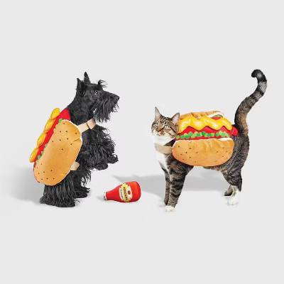 Hot Dog Full Body Halloween Dog and Cat Costume with Ketchup Toy - S - Boots & Barkley™ | Target