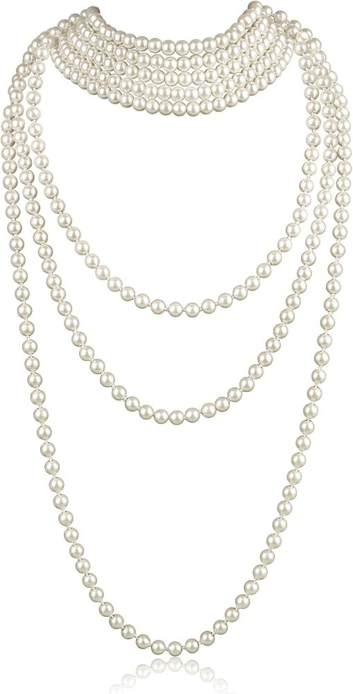 Cizoe 1920s Pearls Necklace Fashion Faux Pearls Gatsby Accessories Vintage Costume Jewelry Cream ... | Amazon (US)