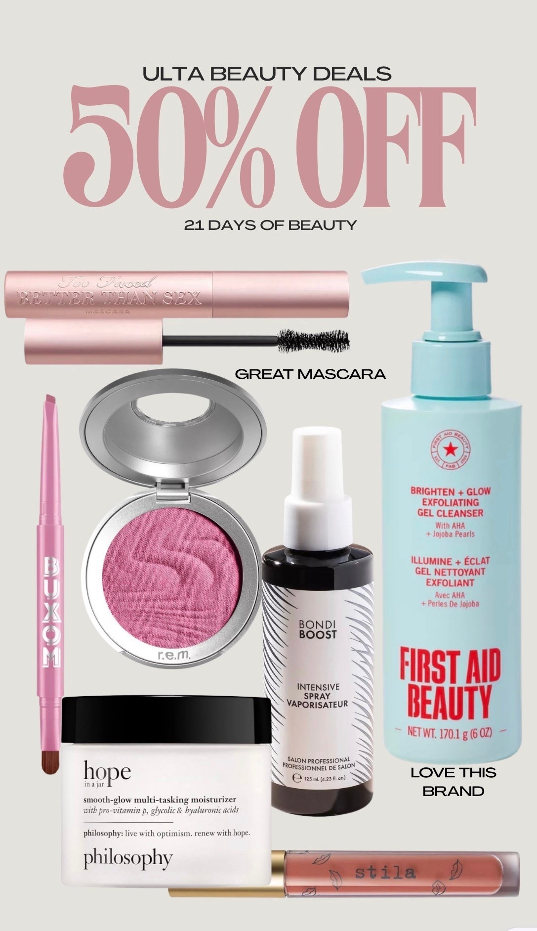 Ulta 50% off beauty deals

#LTKSaleAlert #LTKBeauty