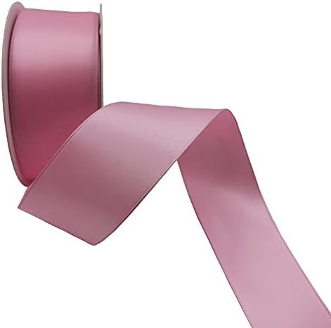 KLTRIBBON Solid Pink Satin Ribbon with Woven-in Wired Edges,1 1/2 Inch X 10 Yards | Amazon (US)