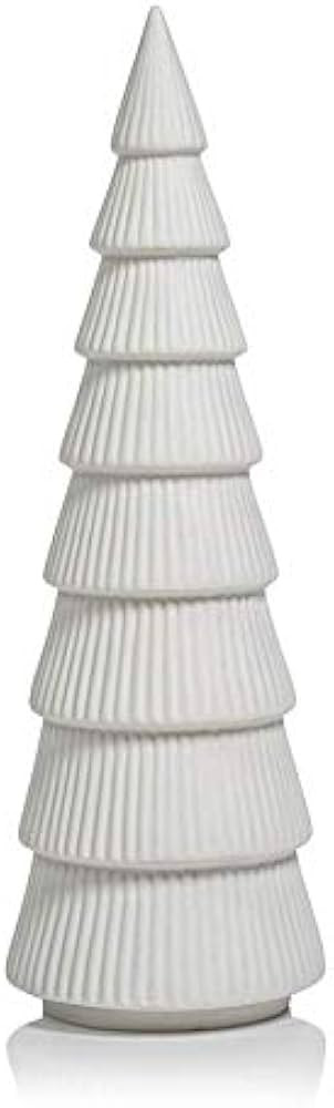 Zodax Matt White Sculptures, Set of 2 Holiday Tree Figurine, 4" x 12" | Amazon (US)