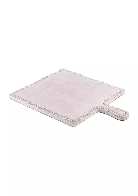 Small Whitewashed Beaded Wood Serving Board | Belk