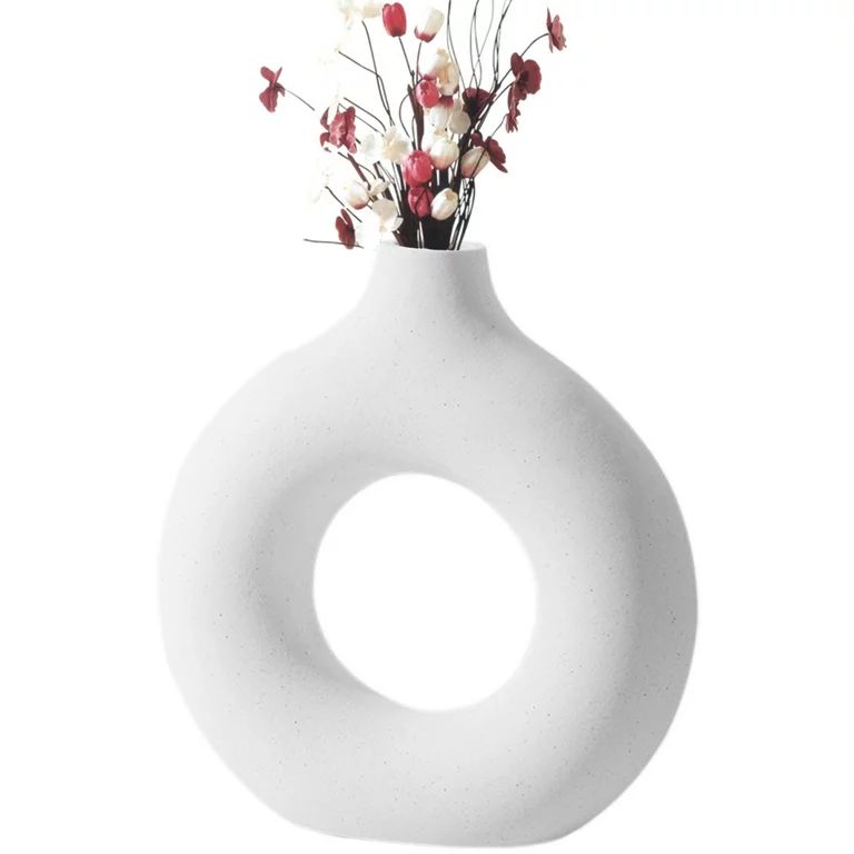 Miuline White Ceramic Vases,Nordic Minimalism Style Centerpieces Decoration,Geometric Decorative ... | Walmart (US)