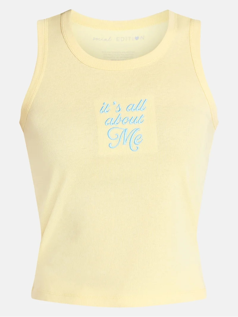 Social Edition Women\u2019s It\u2019s All About Me Graphic Tank Top, Sizes XXS-XXL - Walmart.com | Walmart (US)