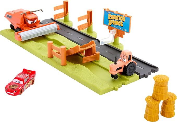 Mattel Disney and Pixar Cars Playset with 3 Toy Vehicles & 2 Ways to Play, Frank Escape & Stunt R... | Amazon (US)