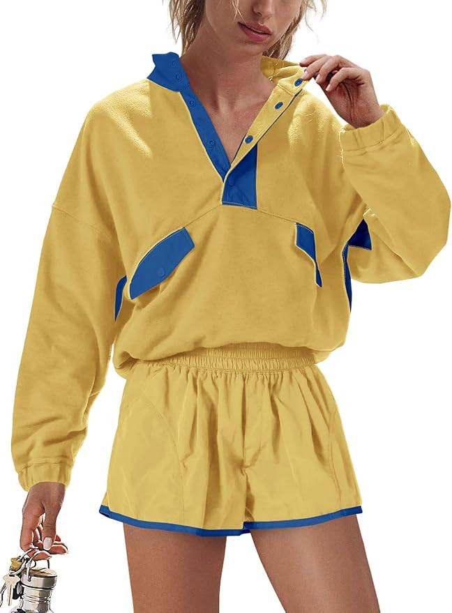 Nirovien Womens 2 Piece Workout Sets Two Piece Outfits Activewear Gym Sets Pullover Sweatshirt An... | Amazon (US)