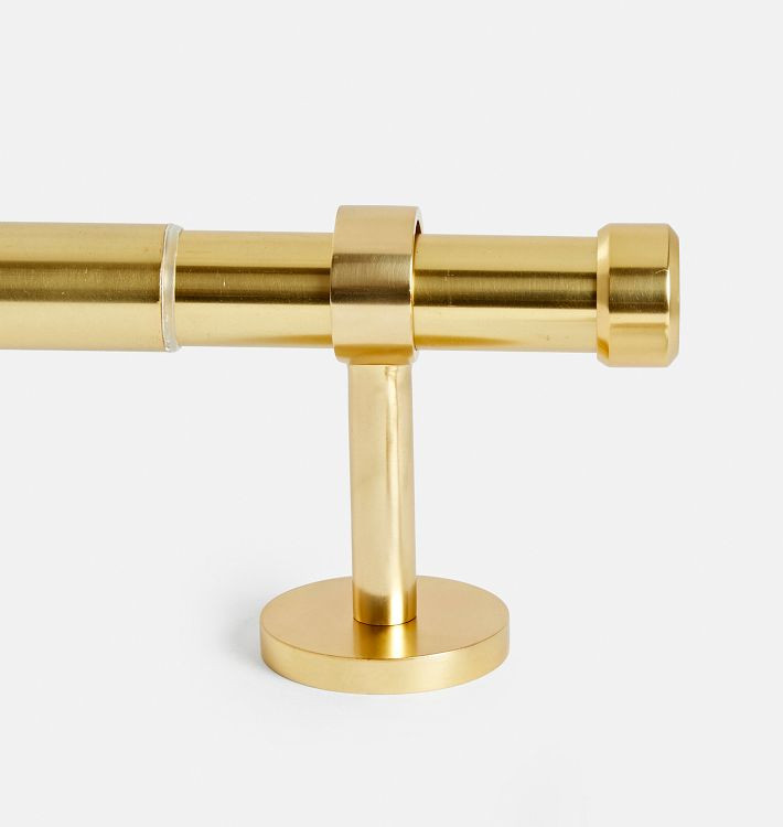 End Cap Adjustable Brass Drapery Rod Set | Rejuvenation