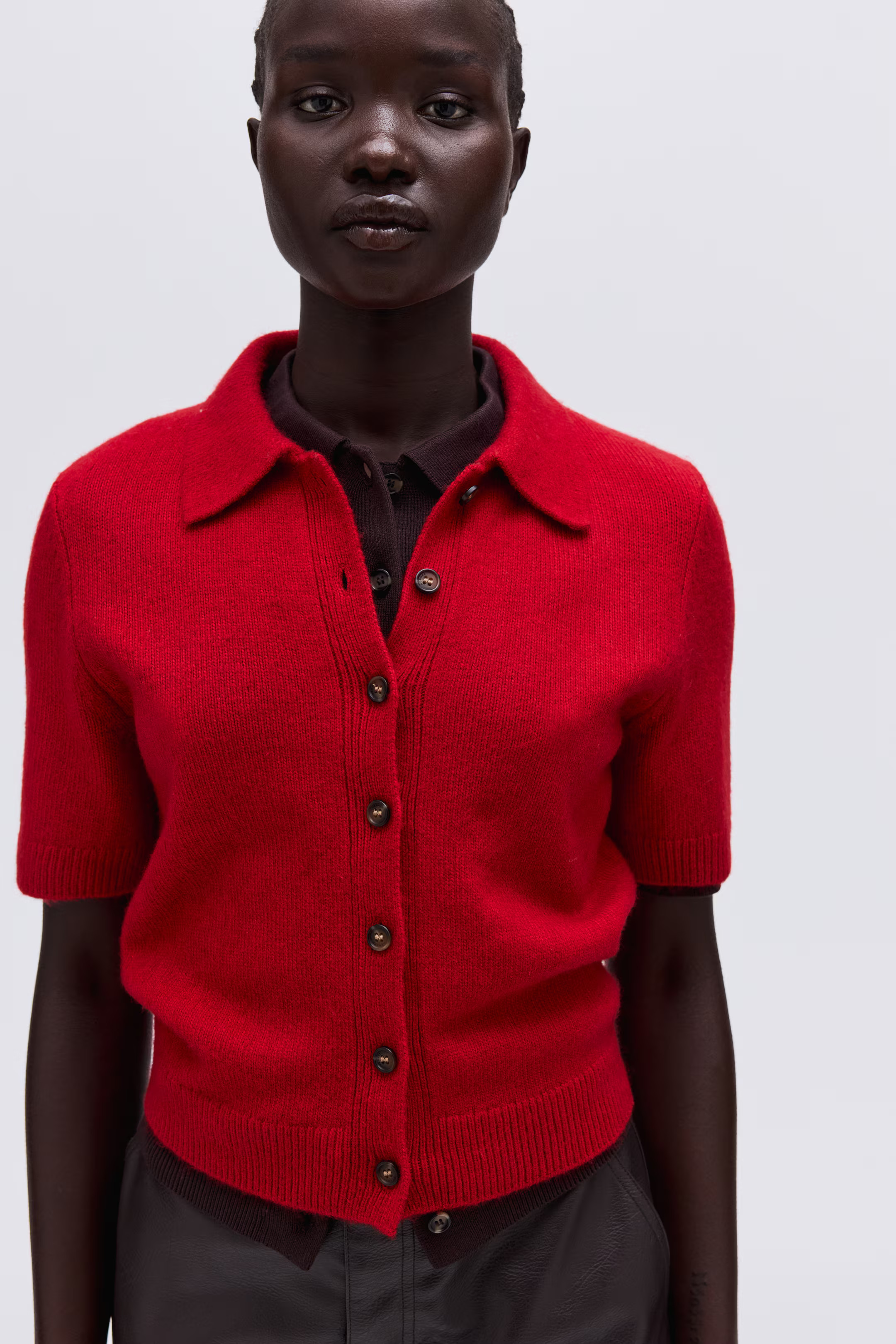 Short-Sleeved Cardigan with Collar | H&M (US + CA)