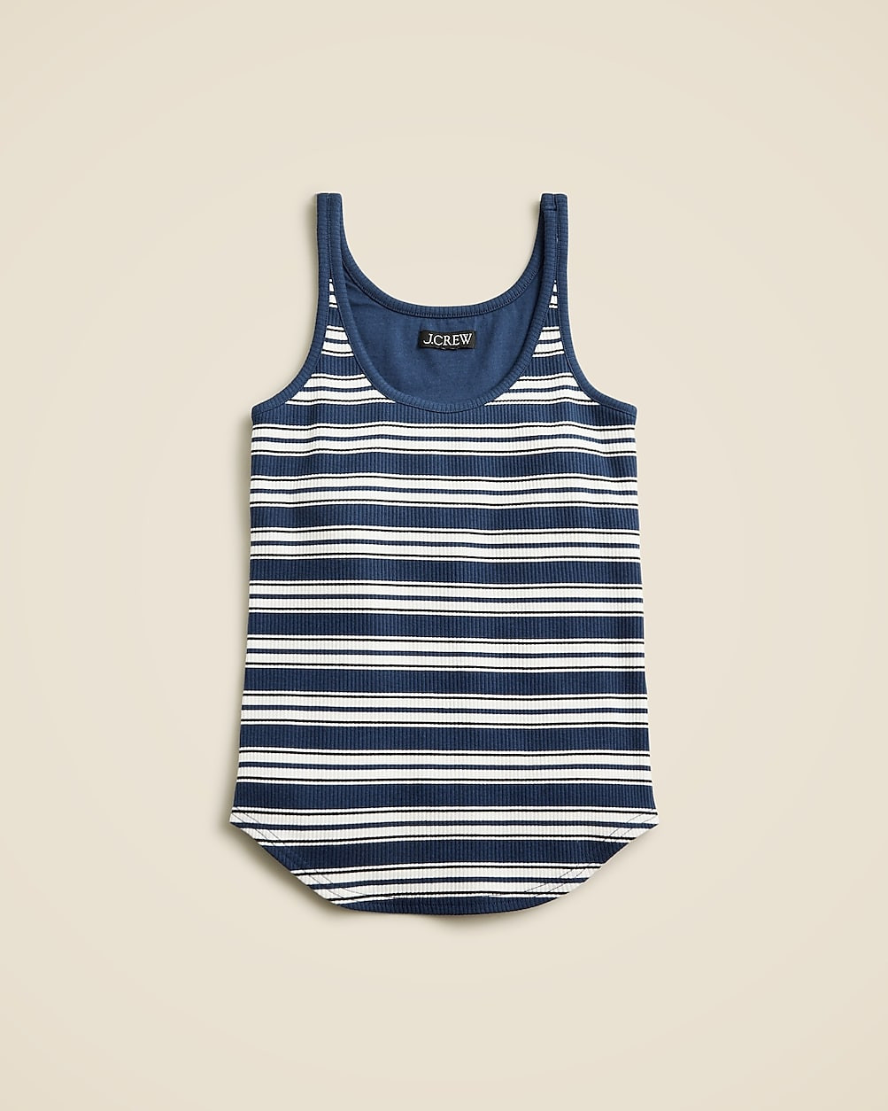 Vintage rib shelf-bra tank top in stripe | J. Crew US