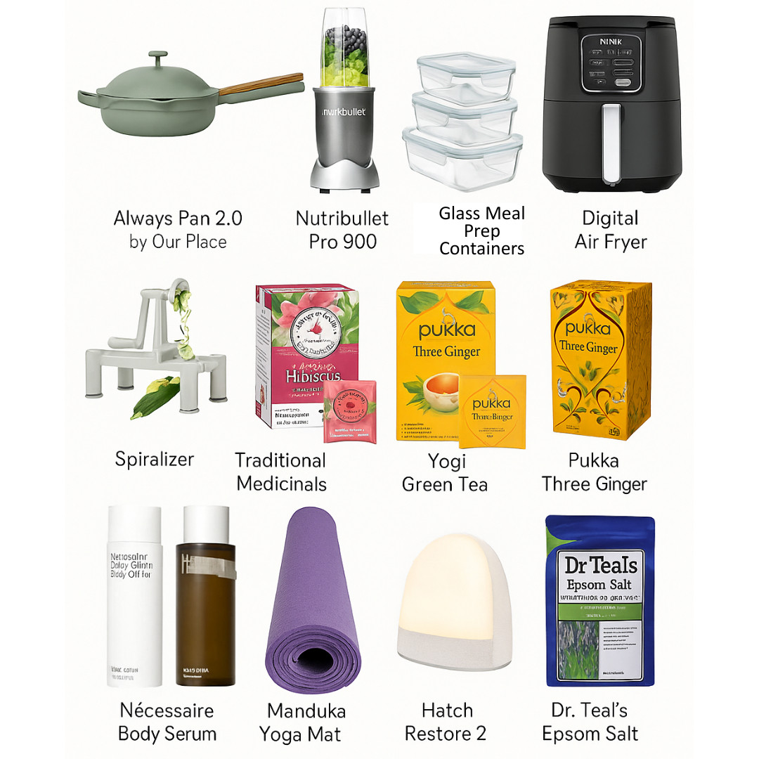 Kitchen tools, teas, or wellness products to support your wellness plan 

 

#LTKOver40 #LTKHome #LTKFamily