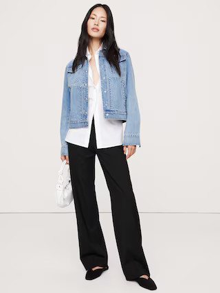 High-Rise Modern Straight Italian Wool Pant | Banana Republic (US)