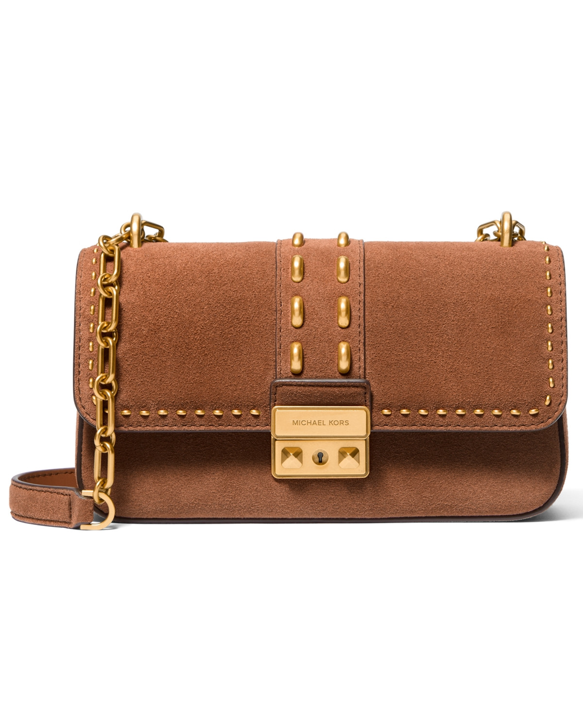 Michael Kors Tribeca Small Convertible Chain Shoulder Bag - Luggage | Macy's