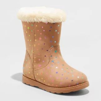 Toddler Girls' Leah Zipper Slip-On Shearling Style Winter Boots - Cat & Jack™ | Target