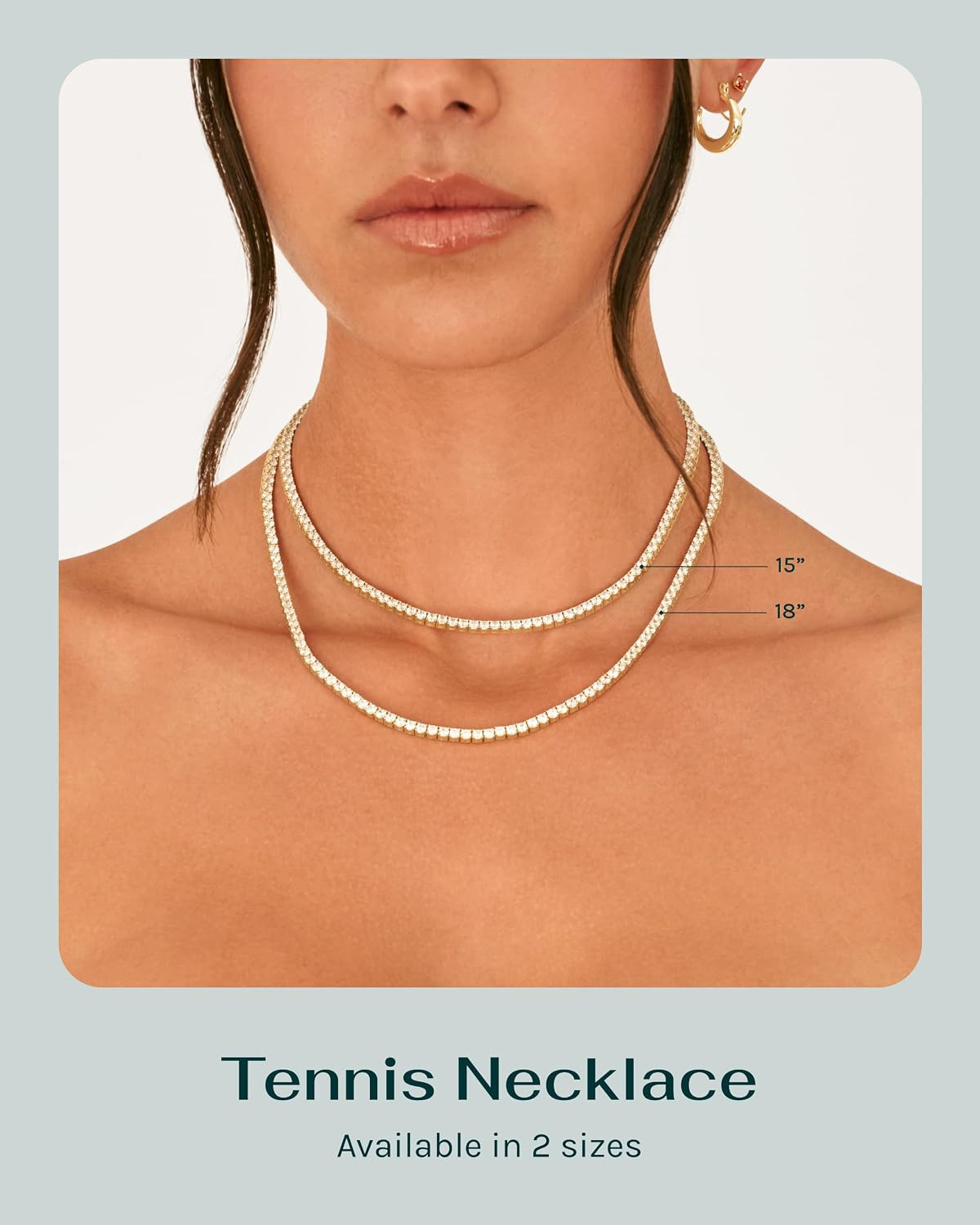 PAVOI 14K Gold Plated 3mm Simulated Diamond Tennis Necklace for Women | Tennis Chain | Chunky Lon... | Amazon (US)