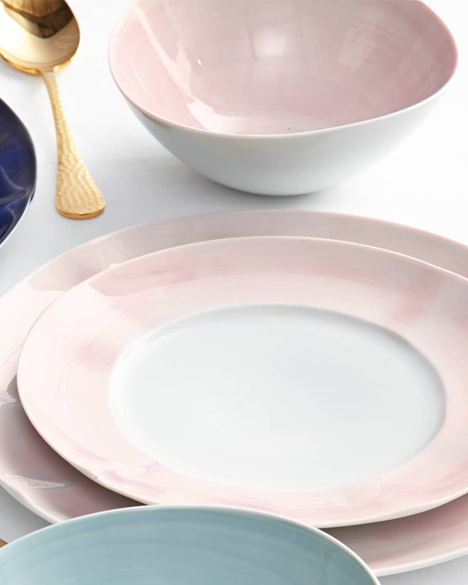 12-Piece Pink Brushstroke Dinnerware Service | Neiman Marcus