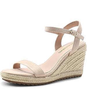 DREAM PAIRS Espadrilles Wedge Sandals for Women, Women's Open Toe Summer Dressy Sandals with Adju... | Amazon (US)