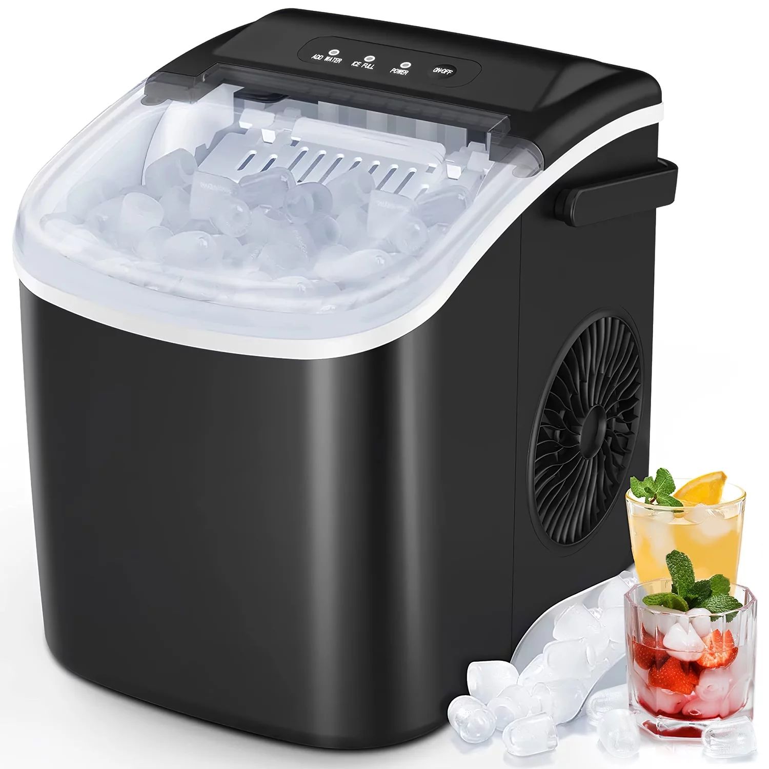 KISSAIR Countertop Ice Maker, Self-Cleaning Portable Ice Maker Machine with Handle, 9 Bullet-Shap... | Walmart (US)