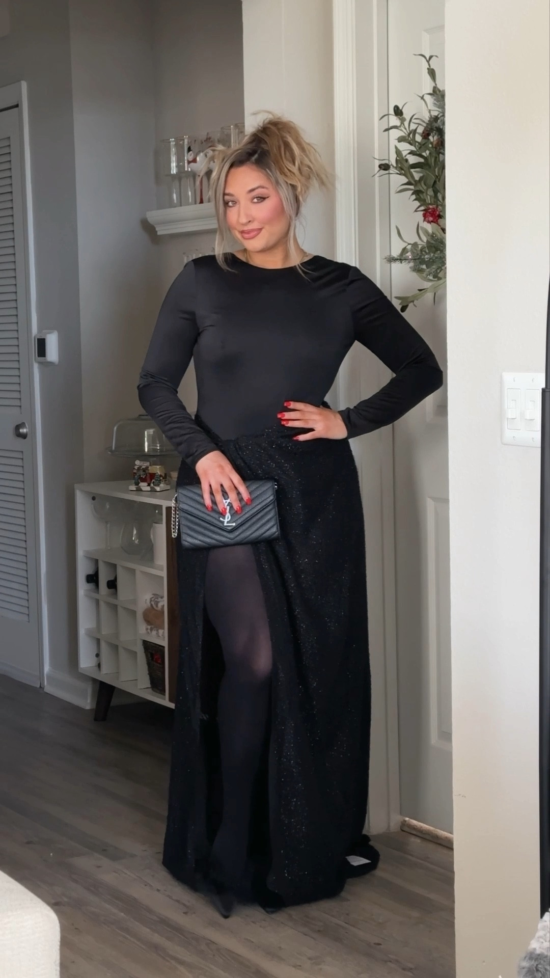 Holiday outfit idea from ASOS. This attached bodysuit and lace skirt it stunning! I’m wearing a size US8. Has stretch! 

#LTKMidsize #LTKStyleTip #LTKHoliday