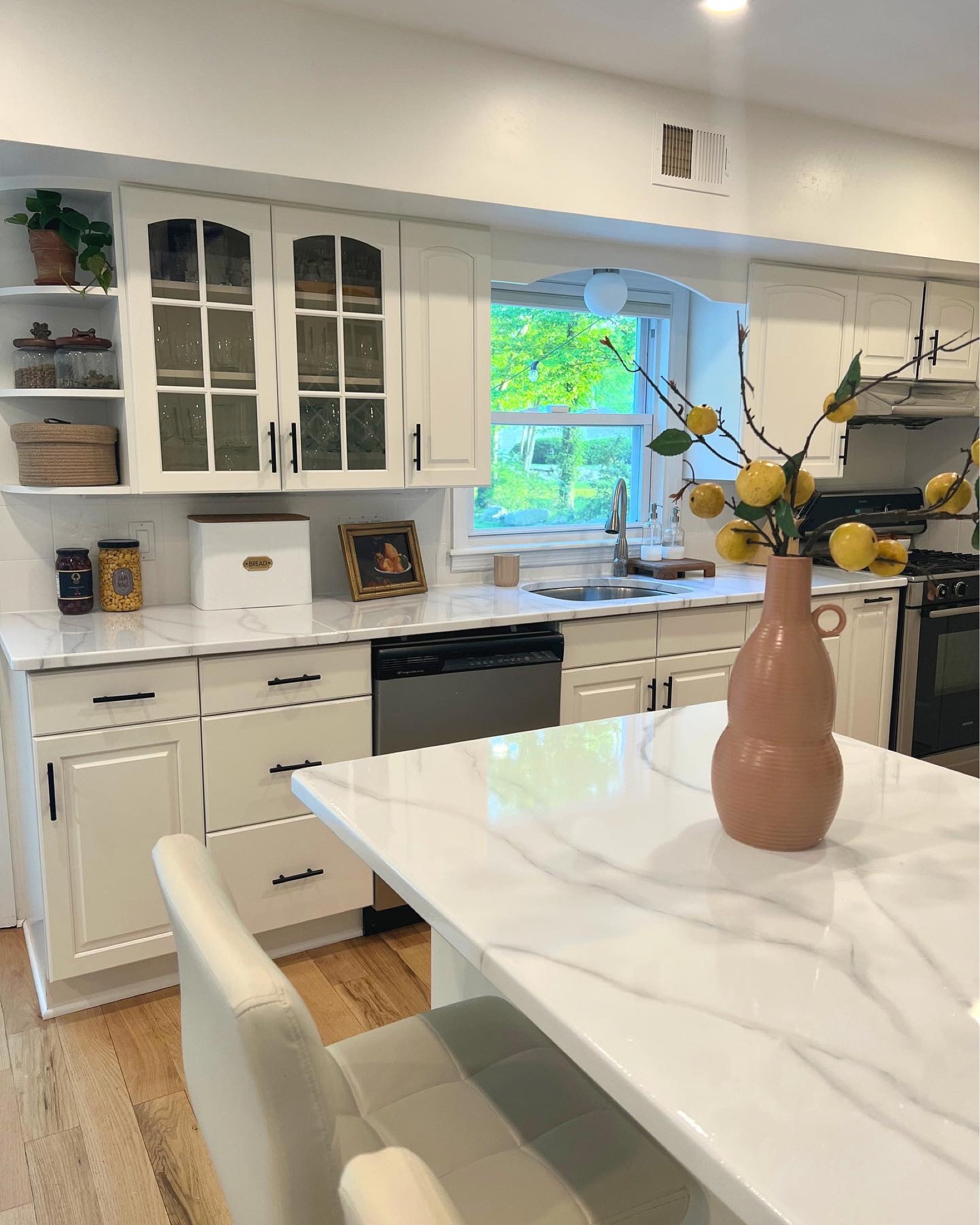 Kitchen makeover! Can believe everything is just paint! 
#diymarblecountertop

#LTKstyletip #LTKFind #LTKhome