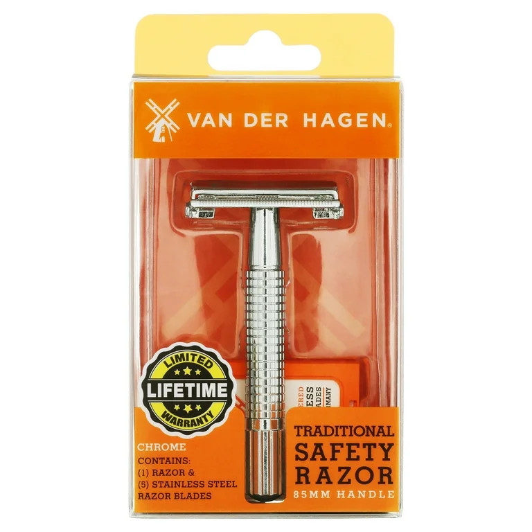 Van Der Hagen Traditional Safety 5-Blade Razor, for All Skin Types, Men, 1 Pack | Walmart (US)