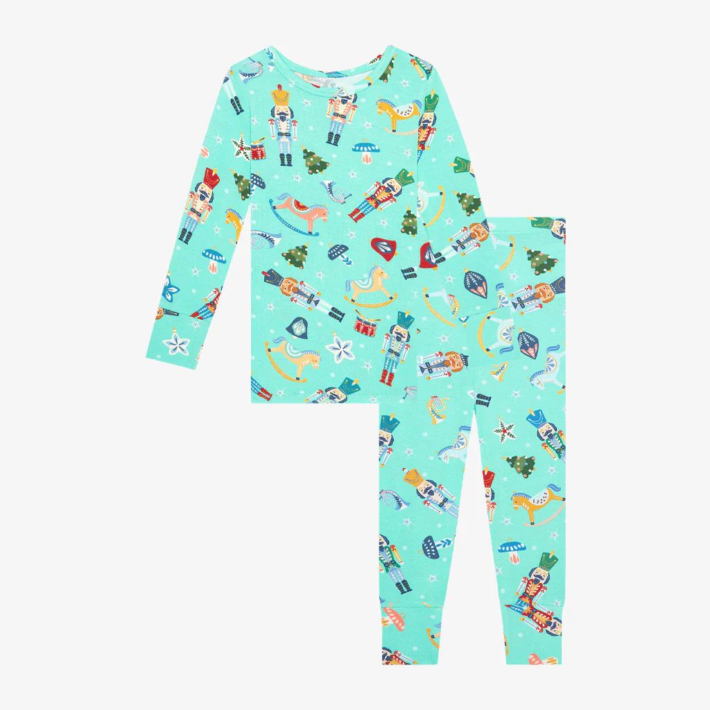 Nutcracker Aqua Long Sleeve Toddler Pajamas | Fritz | Posh Peanut