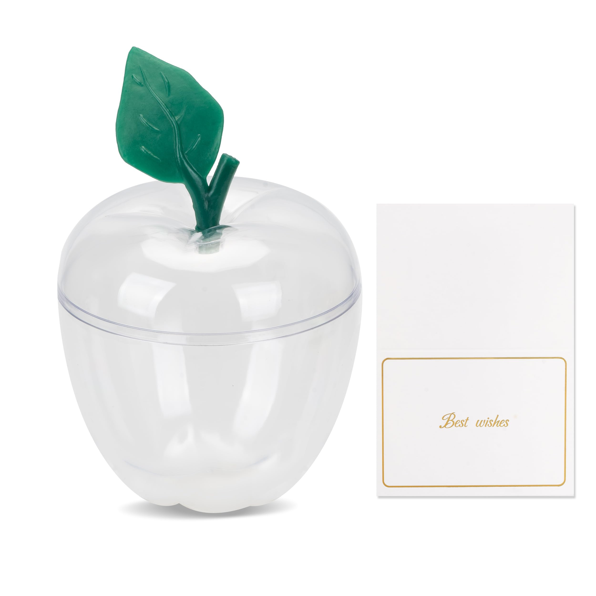 Large Clear Apple Container with Blank Card, Plastic Candy Apple Boxes Filling Containers Jar, Ba... | Amazon (US)