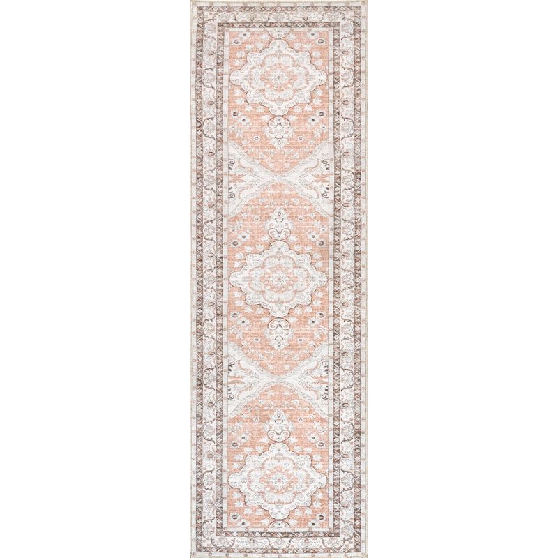 nuLOOM Tracie Machine Washable Floral Medallion Area Rug | Target