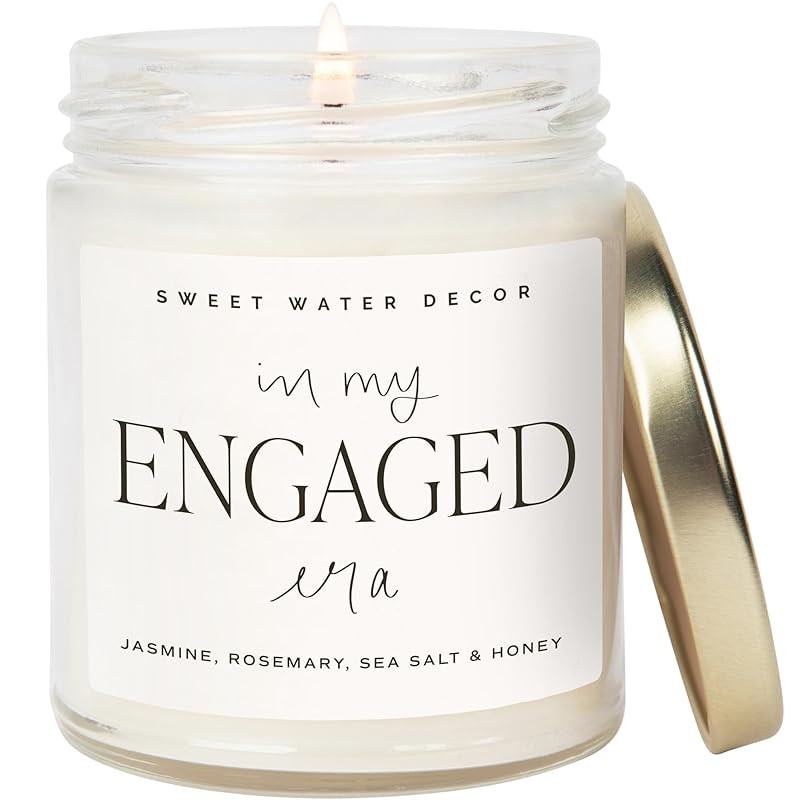 Sweet Water Decor In My Engaged Era Candle - Jasmine, Rosemary, Sea Salt, and Honey Scented Candl... | Amazon (US)