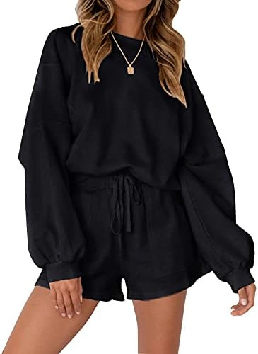MEROKEETY 2026 Spring Lounge Sets for Women Oversized Batwing Sleeve Casual Top and Shorts 2 Piec... | Amazon (US)