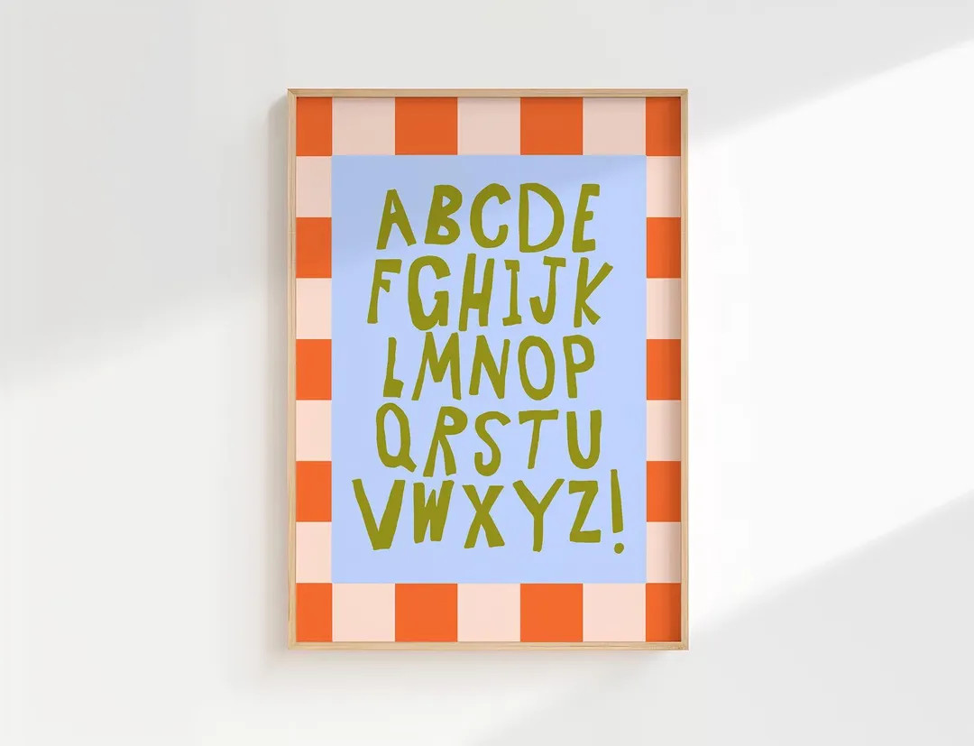 Playful Alphabet Print for Kids - Bright and Quirky Wall Art for Nursery, Playroom, or Bedroom - ... | Etsy (US)