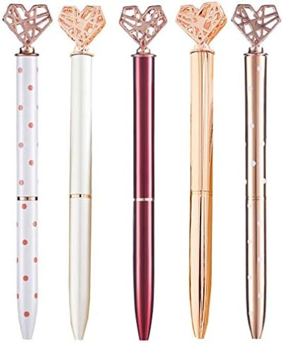 NUOBESTY Ballpoint Pens 3D Heart Ink Pen Metal Signature Pens Writing Pen for Office School Weddi... | Amazon (US)