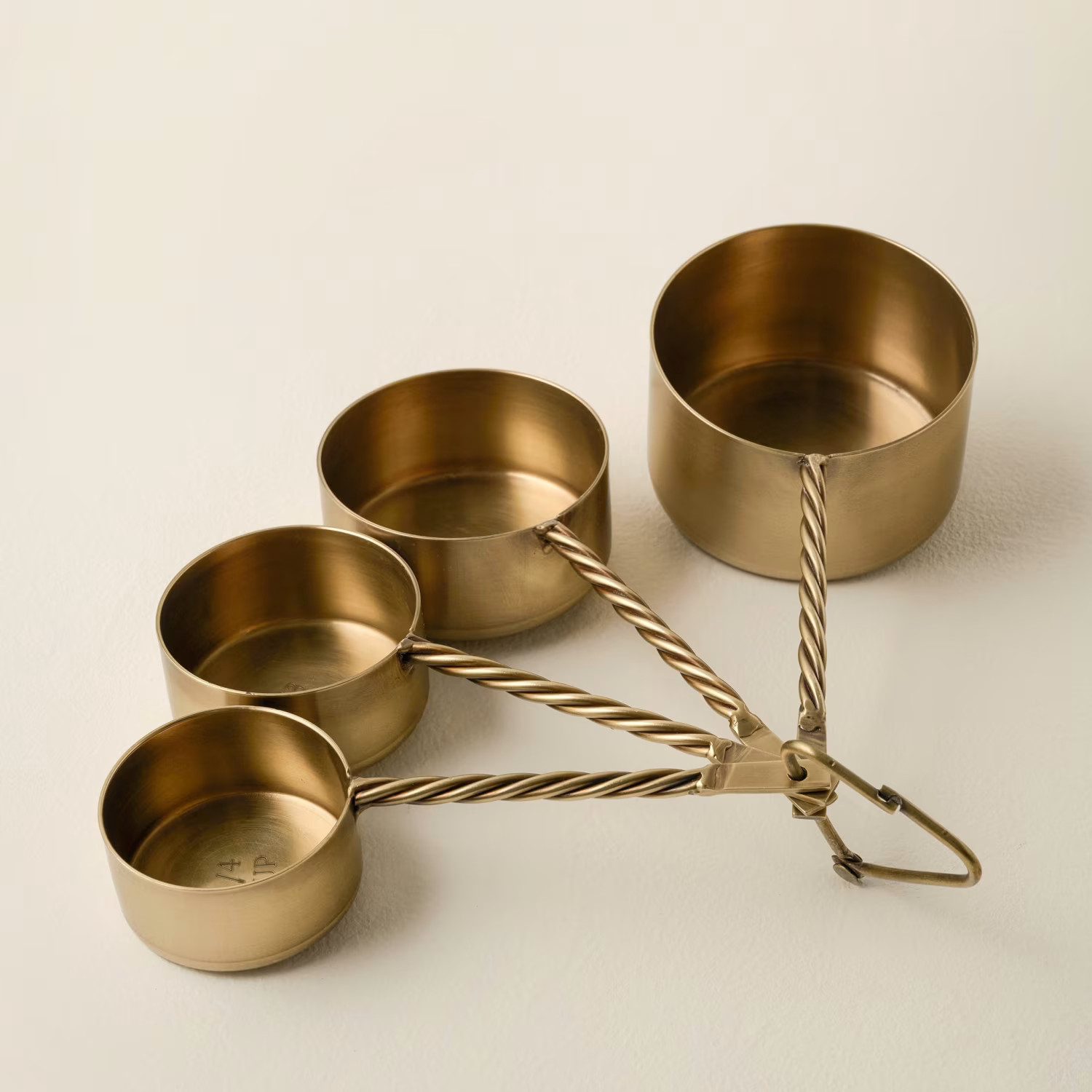 Antique Brass Twisted Measuring Cups | Magnolia