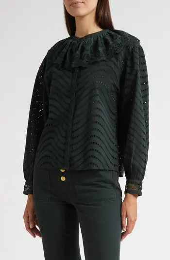 Ulla Johnson Fia Scallop Eyelet Ruffle Top | Nordstrom | Nordstrom