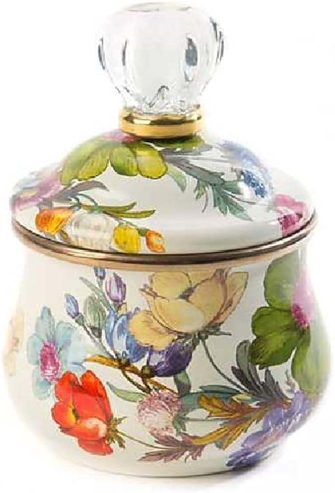 MACKENZIE-CHILDS Flower Market Lidded Sugar Bowl - White | Amazon (US)