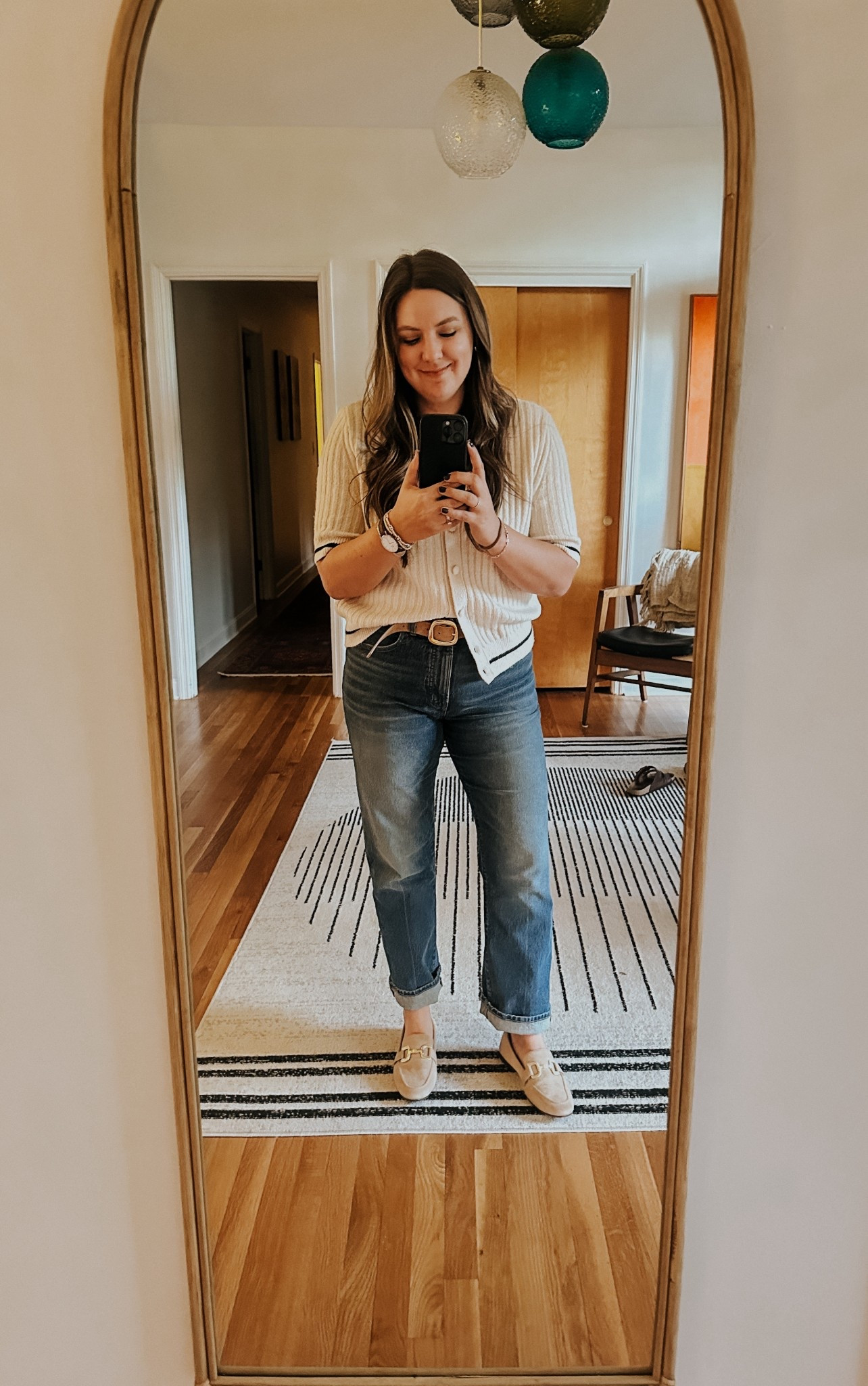 Fall Madewell ootd for a date night. 
Madewell, fall ootd, short sleeve sweater, 90s straight jeans, loafers 

#LTKSeasonal #LTKStyleTip #LTKShoeCrush