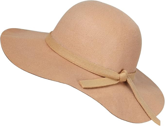 Vintage Fedora Floppy-Hat Kids Girl's Wide Brim Felt Bowler-Hat for 3-8 Years Old | Amazon (US)