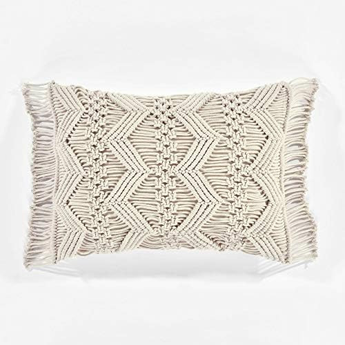 Lush Decor Studio Chevron Macrame Decorative Single Pillow Cover, 13" x 20", Neutral | Amazon (US)