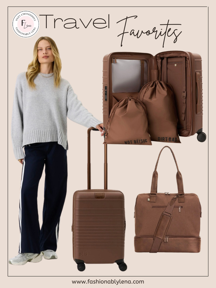 Travel set, BEIS Travel set, weekender bag, carryon. Small carry-on. Travel essentials. Travel backpack, suitcase. 
My favorite travel pieces from BEIS, I have the small carry-on, the mini weekender which is great to take as my personal item and also fit some of the handbags I want to bring with me when I travel, the medium check-in suitcase and the big check-in luggage. Totally recommend them!  

 #LTKTravel