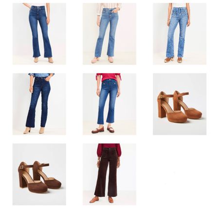 50% off at loft with code TREAT. Read pants reviews before deciding on size! I just ordered the kick crops in 2 sizes (normal size and a size down- I believe they run large). My slim flairs are tts, they’re old though so not sure on fitting now. Looks like the wide leg cords run big so I sized down. I got my normal size in the dark brown platforms. I’ll review everything once it arrives. Hopefully my sizing guidance is accurate !

#LTKSeasonal #LTKshoecrush #LTKstyletip