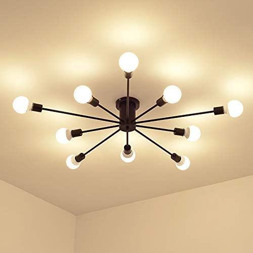Dellemade Modern Sputnik Chandelier, 10-Light Ceiling Light for Bedroom,Dining Room,Kitchen,Offic... | Amazon (US)